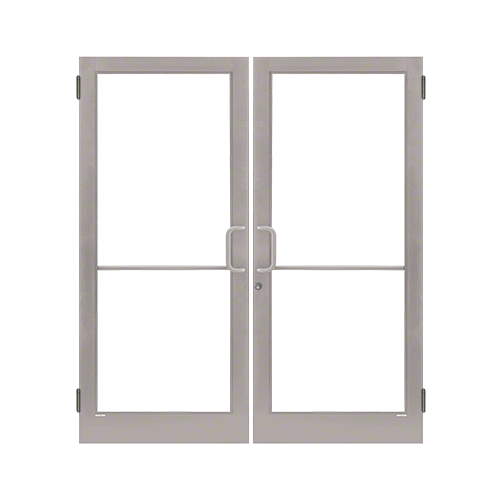Clear Anodized Class 1 Custom Pair Series 400T Thermal Medium Stile Butt Hinge Entrance Doors for Surface Mount Door Closers