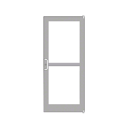 Clear Anodized Custom Single Series 400 Medium Stile Offset Pivot Entrance Door For Panic and Surface Mount Door Closer