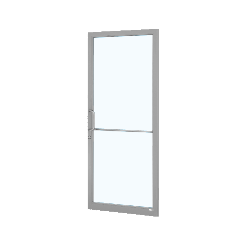 Clear Anodized Custom Single Series 250 Narrow Stile Geared Hinge Entrance Door for Surface Mount Door Closer