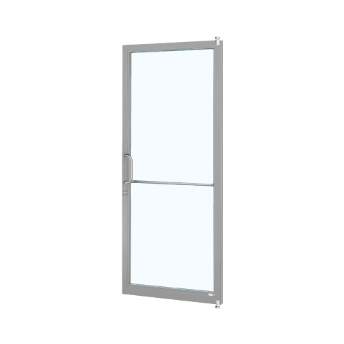 Clear Anodized Class 1 Custom Single Series 250T Narrow Stile Offset Pivot Thermal Entrance Door for Surface Mount Door Closer