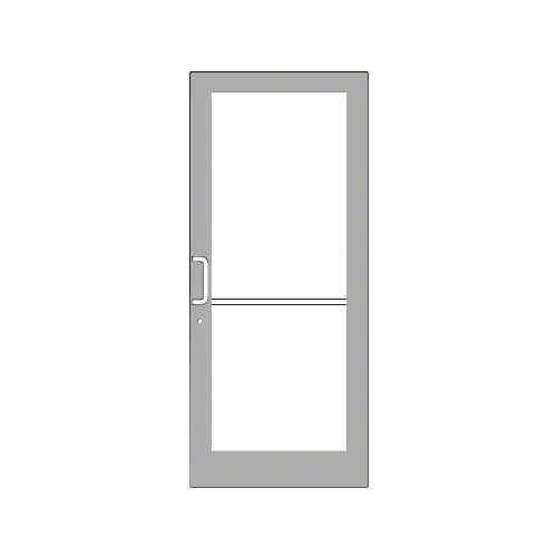 Clear Anodized Custom Single Series 400 Medium Stile Geared Hinge Entrance Door for Surface Mount Door Closer