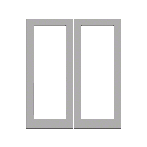 Clear Anodized Custom Size Blank Pair 550 Wide Offset Stile Entrance Doors - No Prep