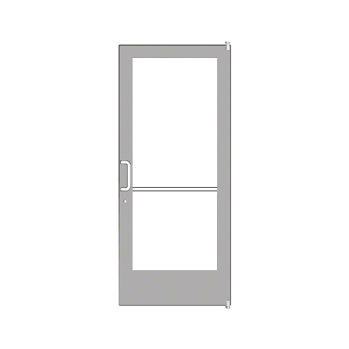 Clear Anodized 400 Series Medium Stile (RHR) HRSO Single 3'0 x 7'0 Offset Hung with Pivots for Surf Mount Closer Complete Door Std. Lock and 9-1/2" Bottom Rail