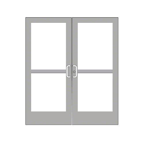 Clear Anodized Pair 72" x 84" Series 400 Medium Stile Center Pivot Entrance Doors With Panics for Overhead Concealed Door Closers