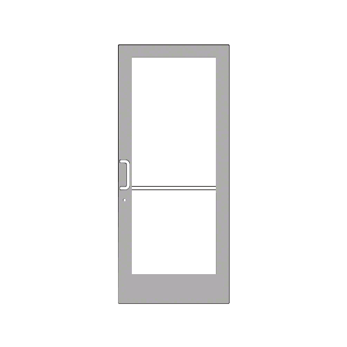 Clear Anodized 400 Series Medium Stile Active Leaf of Pair 3'0 x 7'0 Offset Hung with Geared Hinged Complete Door/Std. MS Lock, 7-1/2" Std. Bottom Rail