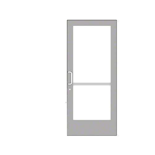 Clear Anodized Single Active Leaf of Pair 36" x 84" Series 400 Medium Stile Left Side Latch Geared Hinge Entrance Door for 105 degree Overhead Concealed Closers - A.D.A. Access Bottom Rail