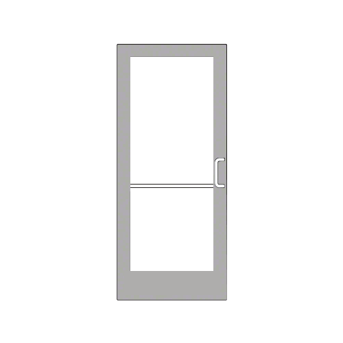 Clear Anodized 400 Series Medium Stile Inactive Leaf of Pair 3'0 x 7'0 Offset Hung with Geared Hinged Complete Door/Std. MS Lock, 7-1/2" Std. Bottom Rail