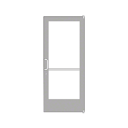 Clear Anodized 400 Series Medium Stile Active Leaf of Pair 3'0 x 7'0 Offset Hung with Pivots for Surf Mount Closer Complete Door Std. Lock and 9-1/2" Bottom Rail