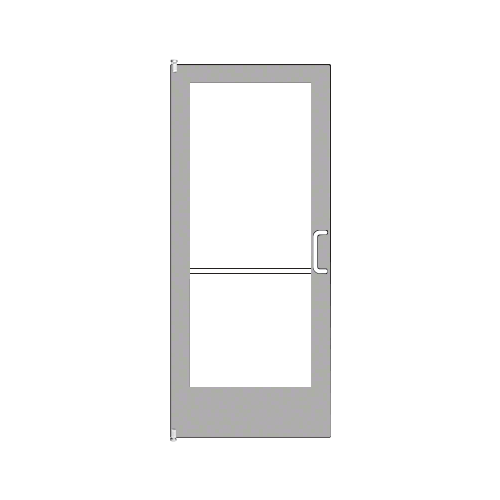 Clear Anodized Single Inactive Leaf of Pair 36" x 84" Series 400 Medium Stile Right Side Latch Offset Pivot Entrance Door for Surface Mount Door Closer