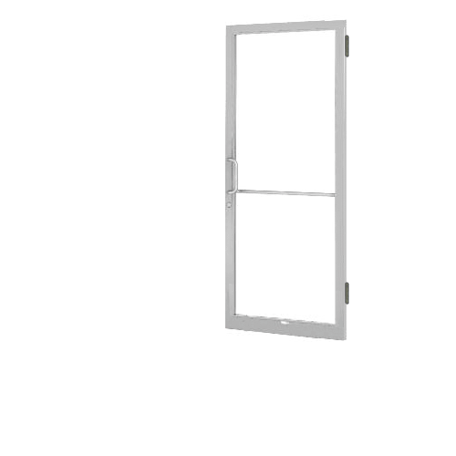 Clear Anodized 250 Series Narrow Stile (RHR) HRSO Single 3'0 x 7'0 Offset Hung with Butt Hinges for Surf Mount Closer Complete Door Std. MS Lock & Bottom Rail