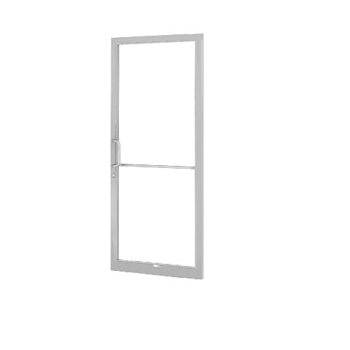Clear Anodized 250 Series Narrow Stile (RHR) HRSO Single 3'0 x 7'0 Offset Hung with Geared Hinged Complete Door Std. MS Lock & Bottom Rail