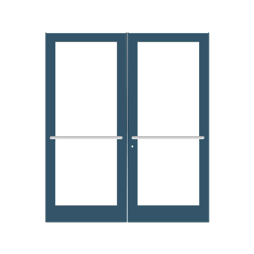 Custom KYNAR Paint Custom Pair Series 400 Medium Stile Center Pivot Entrance Doors for Overhead Concealed Door Closers
