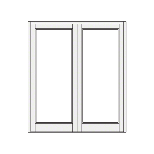 White KYNAR Paint Blank Pair Series 800 Durafront Medium Stile Center Hung Entrance Doors- No Prep