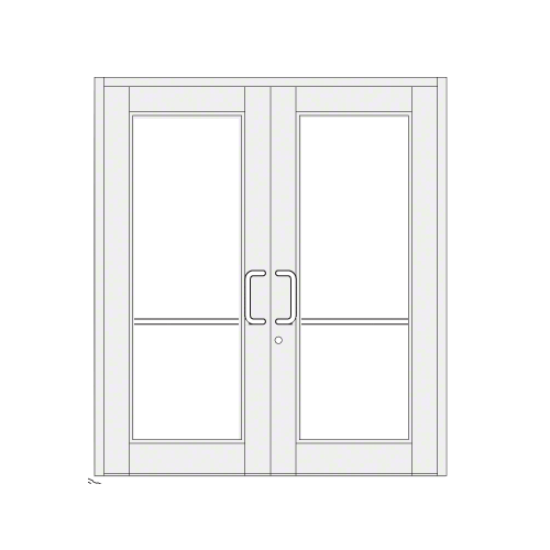 White KYNAR Paint Custom Series 850 Durafront Wide Stile Geared Hinge Entrance Doors for Surface Mount Door Closers