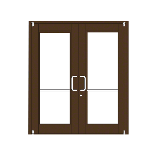 Bronze Black Anodized Custom Pair Series 850 Durafront Wide Stile Offset Pivot Entrance Doors for Surface Mount Door Closers