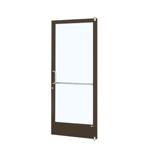 Class I Bronze Black Anodized 250 Series Narrow Stile Active Leaf of Pair 3'0 x 7'0 Offset Hung with Pivots for Surf Mount Closer Complete Door/Std. MS Lock, 7-1/2" Standard Bottom Rail