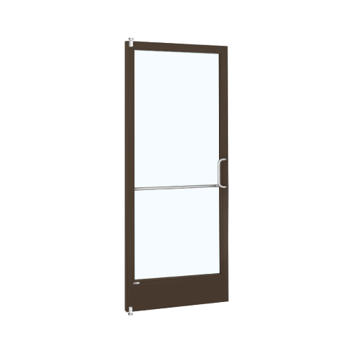 Class I Bronze Black Anodized 250 Series Narrow Stile Inactive Leaf of Pair 3'0 x 7'0 Offset Hung with Pivots for Surf Mount Closer Complete Door/Std. MS Lock, 7-1/2" Standard Bottom Rail