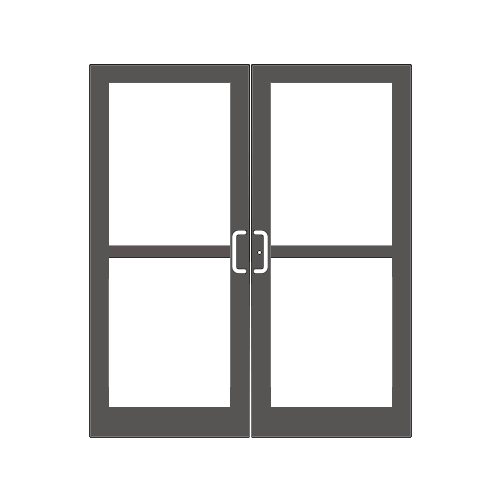 Black Anodized Custom Pair Series 400 Medium Stile Center Pivot Entrance Doors For Panics and Overhead Concealed Door Closers