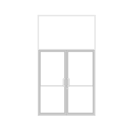 White KYNAR Paint 74" x 126" Series IT451 Open Back Butt Hinge Transom Frame Complete (2FT)