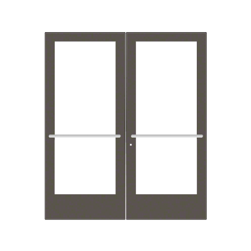 Bronze Black Anodized Pair 72" x 84" Series 400 Medium Stile Center Pivot Entrance Doors for Overhead Concealed Door Closers