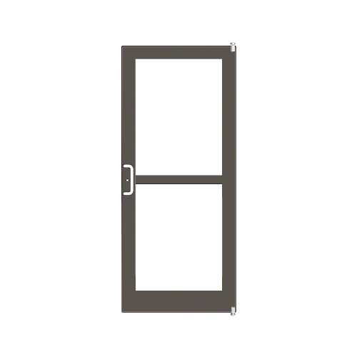 Bronze Black Anodized Single Door 36" x 84" 400 Medium Stile Left Side Latch Butt Hinged With Rim Panic Exit Device for Surface Mount Closer