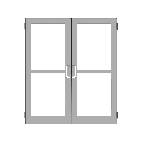 Clear Anodized Custom Pair Series 400 Medium Stile Butt Hinged Entrance Door With Panics for Surface Mount Door Closers