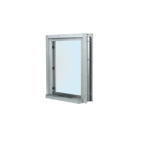CRL C01W2436A Satin Anodized 28" Wide Bullet Resistant Interior Window With Surround Sound and 12" Shelf With Deal Tray