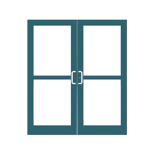 Custom KYNAR Paint Custom Pair Series 400 Medium Stile Center Pivot Entrance Doors For Panics and Overhead Concealed Door Closers