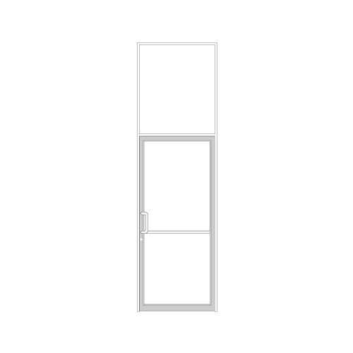 White KYNAR Paint 38" x 126" Series IT451 Open Back Offset Pivot Transom Door Frame Complete (1FT)