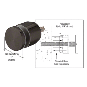 Crl Adjcap34gm Gun Metal Adjustable Height Standoff Cap For 3 4 Base