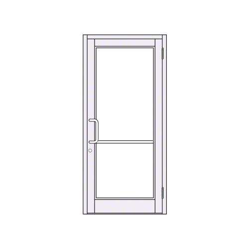 White KYNAR Paint Custom Single Series 800 Durafront Medium Stile Butt Hinge Entrance Door for Surface Mount Door Closer