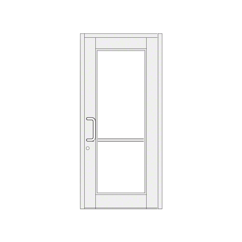 White KYNAR Paint Custom Single Series 850 Durafront Wide Stile Geared Hinge Entrance Door for Surface Mount Door Closer