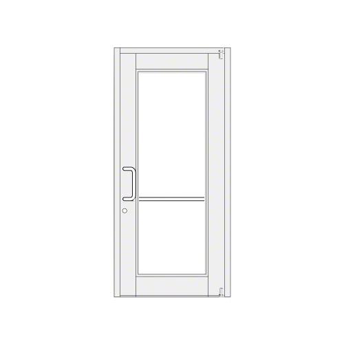 White KYNAR Paint Custom Single Series 850 Durafront Wide Stile Offset Pivot Entrance Door for Surface Mount Door Closer