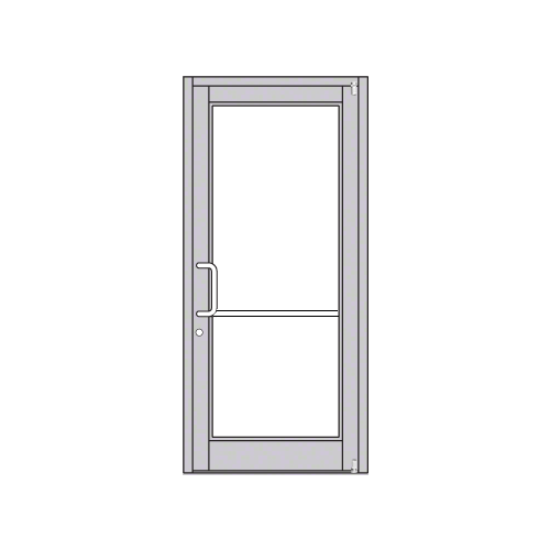 Clear Anodized Custom Single Series 800 Durafront Medium Stile Offset Pivot Entrance Door for Surface Mount Door Closer