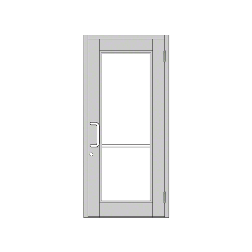 Clear Anodized Custom Single Series 850 Durafront Wide Stile Butt Hinged Entrance Door for Surface Mount Door Closer