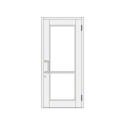 White KYNAR Paint Custom Single Series 850 Durafront Wide Stile Butt Hinged Entrance Door for Surface Mount Door Closer