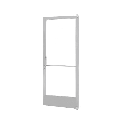 Clear Anodized 250 Series Narrow Stile (RHR) HRSO Single 3'0 x 7'0 Offset Hung with Pivots for Surface Mount Closer Complete ADA Door, Lock Indicator, Cylinder Guard - for 1" Glazing