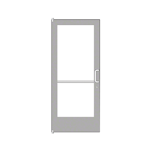 Clear Anodized Complete ADA Door With Lock, and Cylinder Medium Stile 3'0 x 7'0 (LHR) HLSO Offset Hung With Pivots Single - for 1" Glass