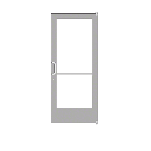 Clear Anodized Complete ADA Door With Lock, and Cylinder Medium Stile 3'0 x 7'0 (RHR) HRSO Offset Hung with Pivots Single - for 1" Glass