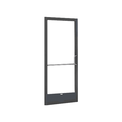 Bronze Black Anodized 250 Series Narrow Stile Inactive Leaf of Pair 3'0 x 7'0 Offset Hung with Geared Hinged Complete ADA Door with Lock Indicator, Cylinder Guard - for 1" Glazing
