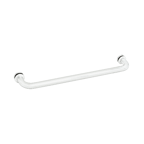 White 24" Single-Sided Towel Bar for Glass