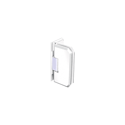 White with Chrome Accent Monaco 044 Series Wall Mount Offset Back Plate Hinge