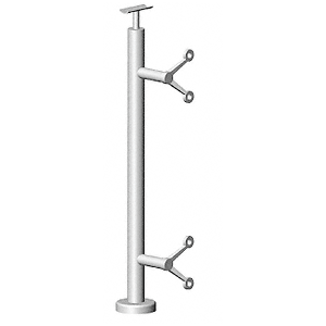 CRL P642EPS Polished Stainless 42" P6 Series Spider End Post Railing Kit