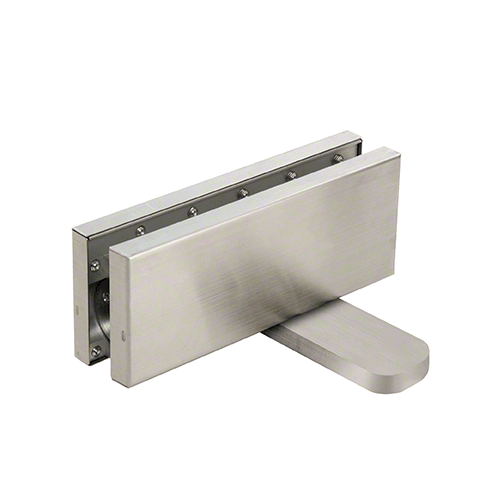 Brushed Stainless Hydraulic Patch Fitting with 2-9/16" Setback - 90 degree Hold Open Model