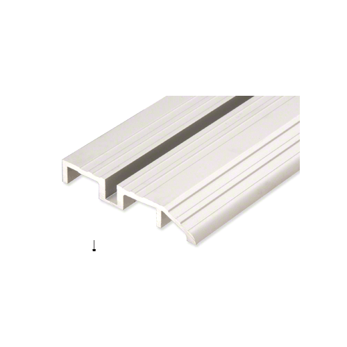 CRL TH0T2SASL Satin Anodized 120" Length Bottom Guide Half Threshold for OT Series Top Hung Sliders and Bi-Fold Doors