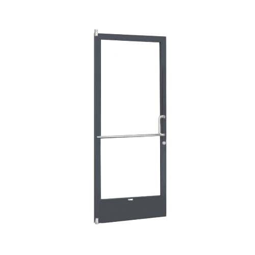 Bronze Black Anodized 250 Series Narrow Stile (LHR) HLSO Single 3'0 x 7'0 Offset Hung with Pivots for Surf Mount Closer Complete Door for 1" Glass with Standard MS Lock and Bottom Rail