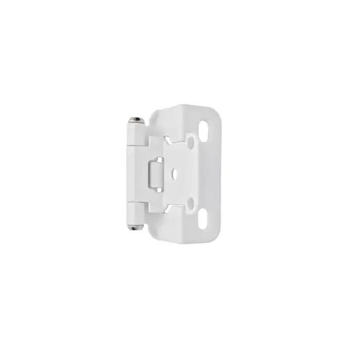 1/2" (13 mm) Overlay Self Closing Partial Wrap Cabinet Hinge White Finish - Pair