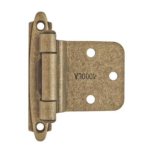 Amerock BPR7630BB Variable Overlay Self Closing Face Mount Cabinet Hinge Burnished Brass Finish - Pair