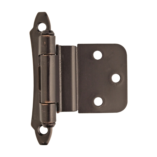 3/8" (10 mm) Inset Self Closing Face Mount Cabinet Hinge Oil Rubbed Bronze Finish - Pair