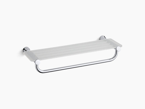 Toobi Hotelier Bathroom Towel Holder with Shelf Polished Chrome 24 Inches Wall mount - pack of 5